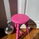 Wooden tripod stool - candy pink