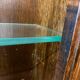 Vintage shallow wall display cabinet in wood / shelf