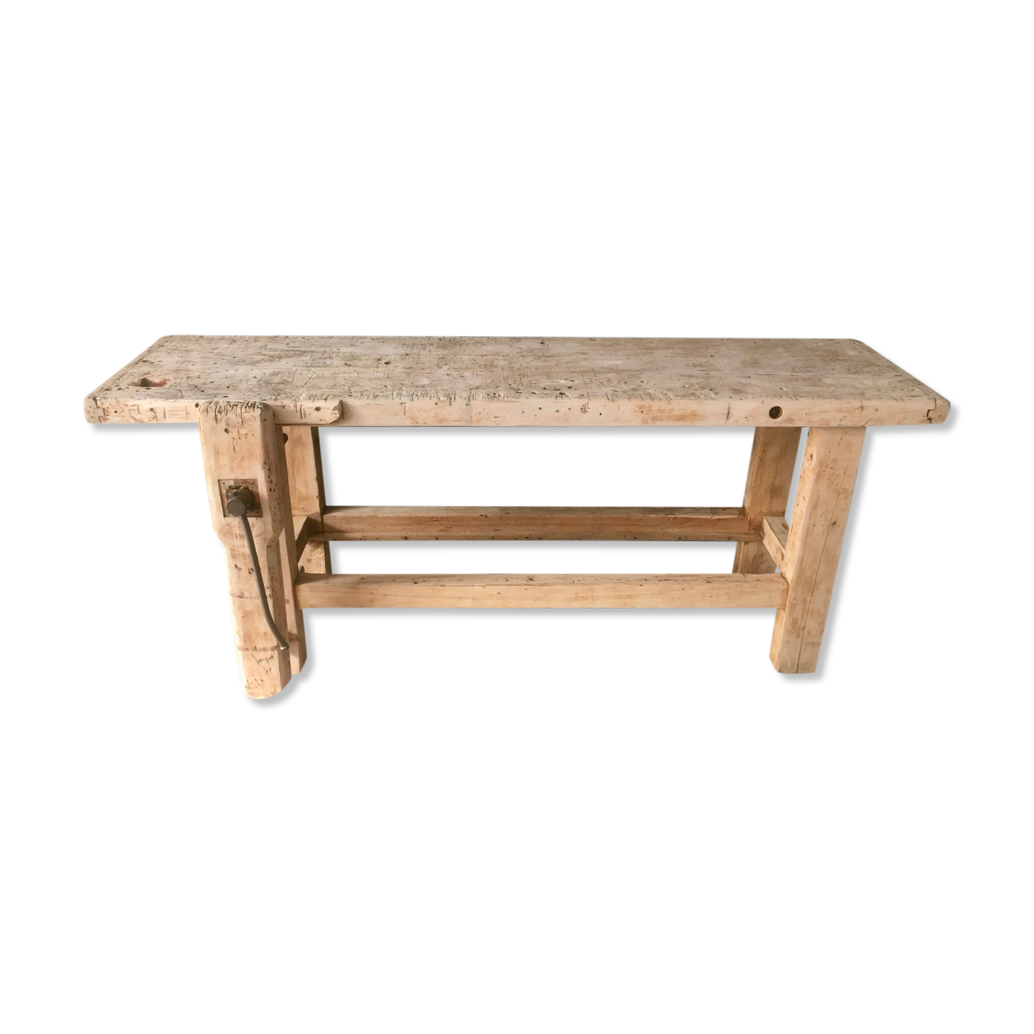 Antique workbench in light wood