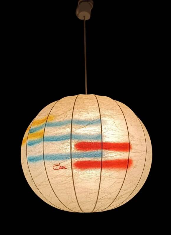 Chandelier Cocoon Creation Cazal Pop Art 1970s Italian 46cm Vintage