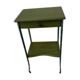 Iron and green wood bedside