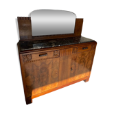 Vintage marble sideboard with mirror from the 1930s