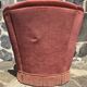 Vintage pink velvet armchair with fringes
