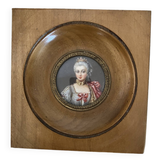 Portrait de femme, cadre en bois, 1768