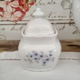 Vintage 15-piece coffee set in white porcelain Bavaria with small blue flowers