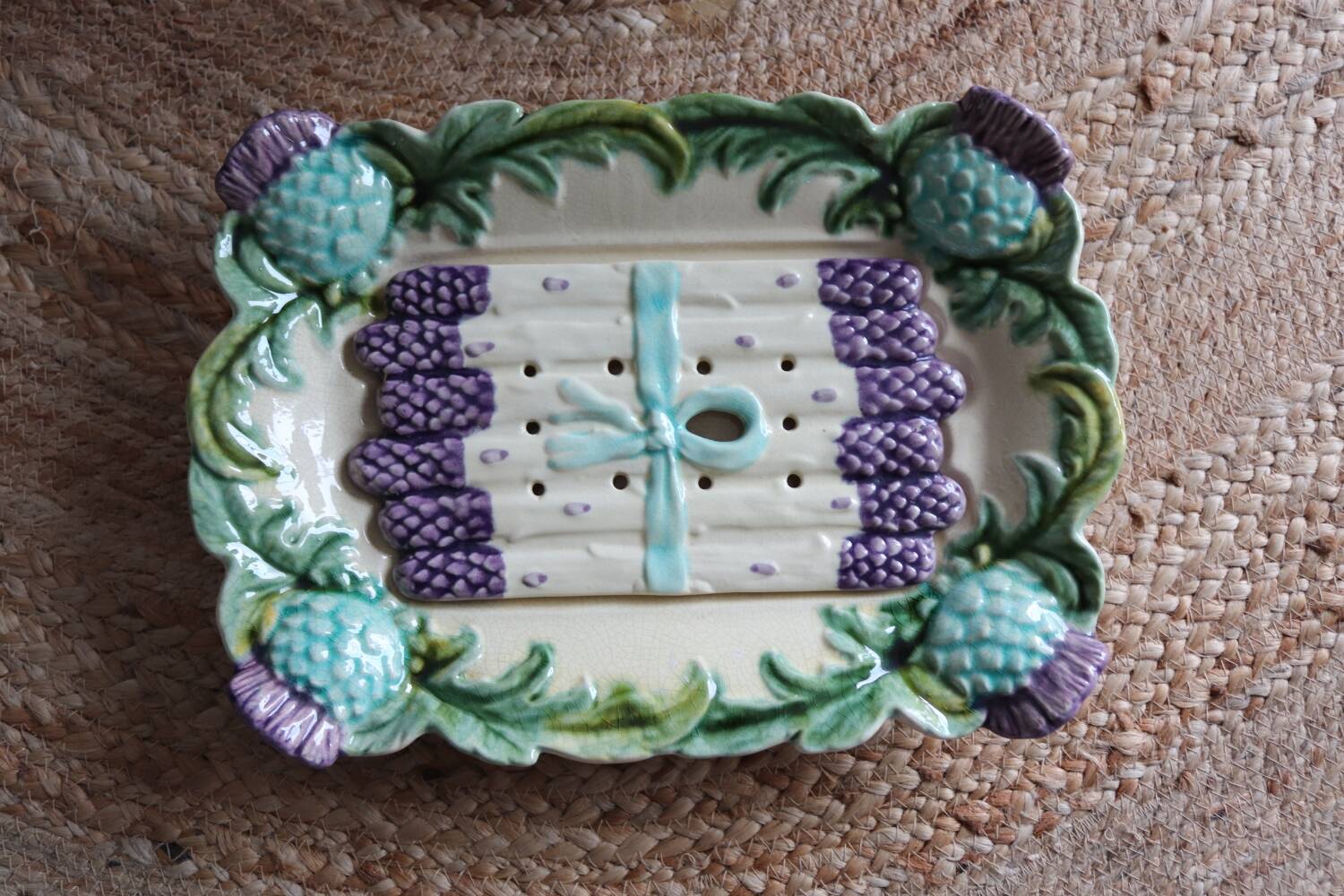 Old barbotine asparagus dish