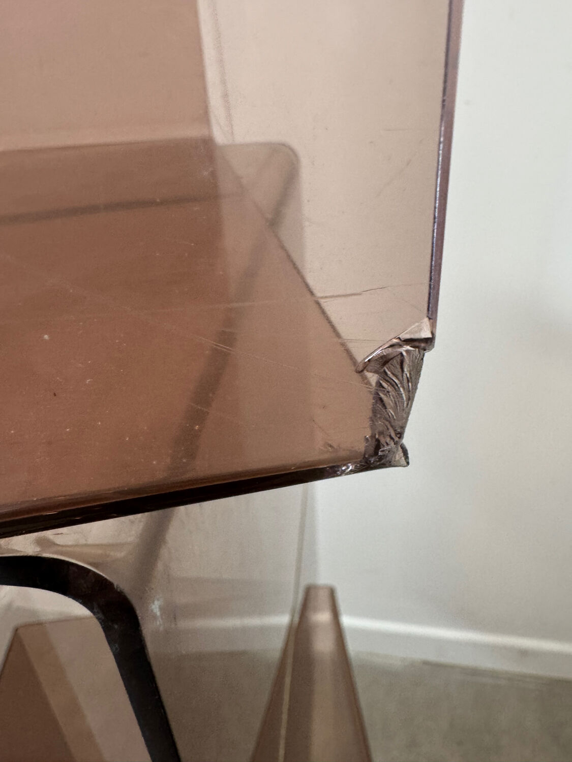 Set of 5 smoked Plexiglas lockers