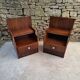 Pair of teak bedside tables