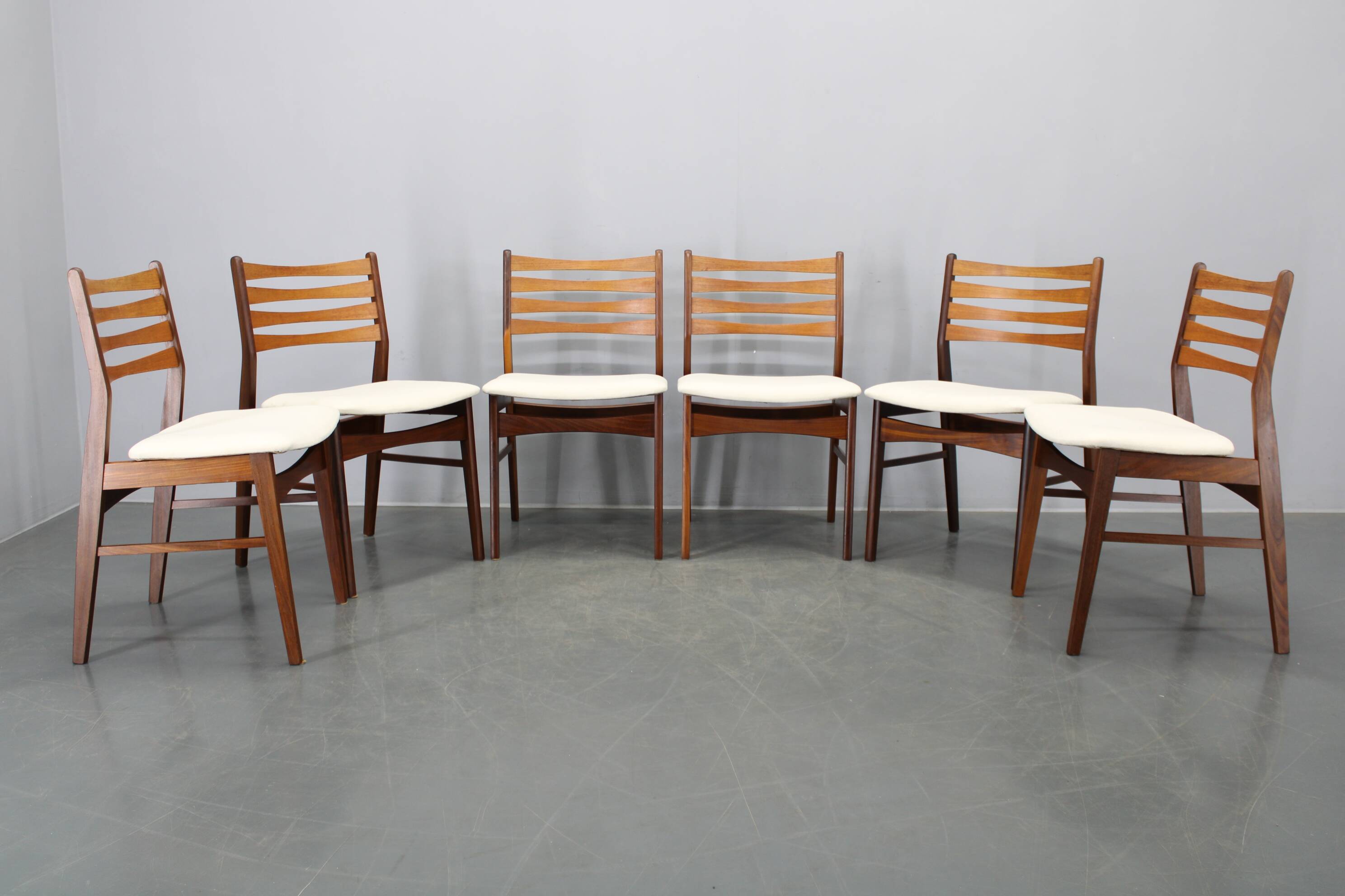 Set of six Danish mid-century teak dining chairs, Denmark, 1960s
