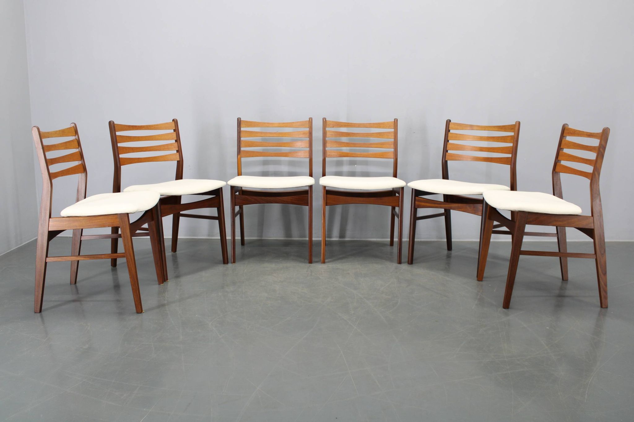 Set of six Danish mid-century teak dining chairs, Denmark, 1960s