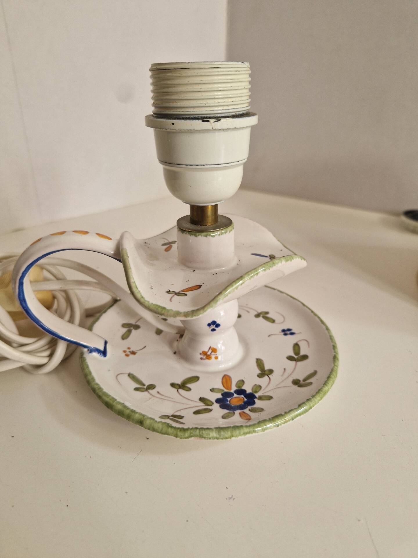 Petite Lampe En Faience Martres Tolosane Signé Matet