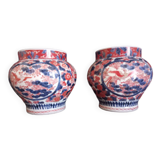 Pair of Imari Japan vases late 19th early 20th