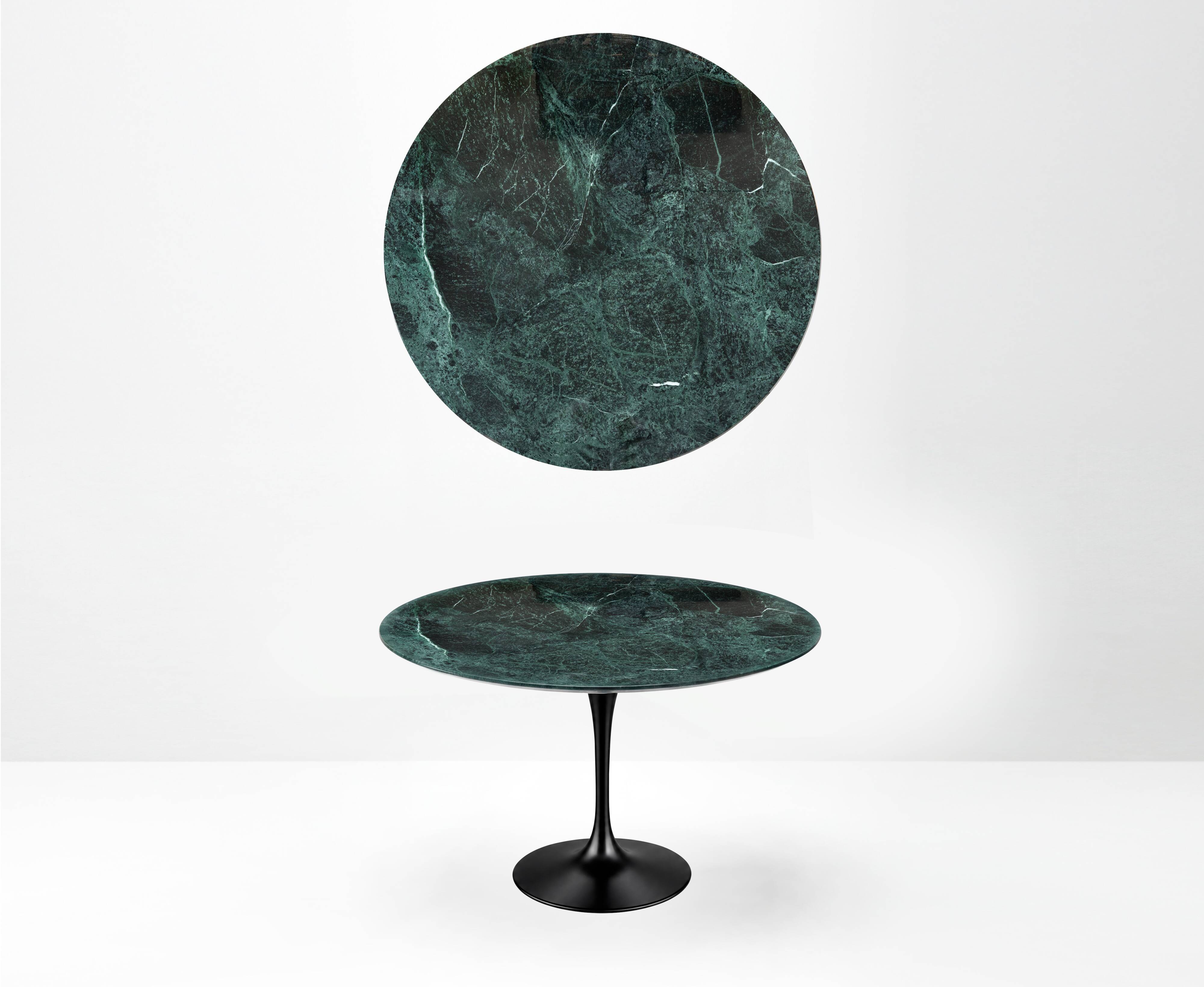 Original round Knoll Tulip dining table (120cm) Alpi Verde glossy in NEW CONDITION