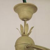 Stunning Italian Vintage 3 Light Tole Chandelier with Blown Glass Shades 4646