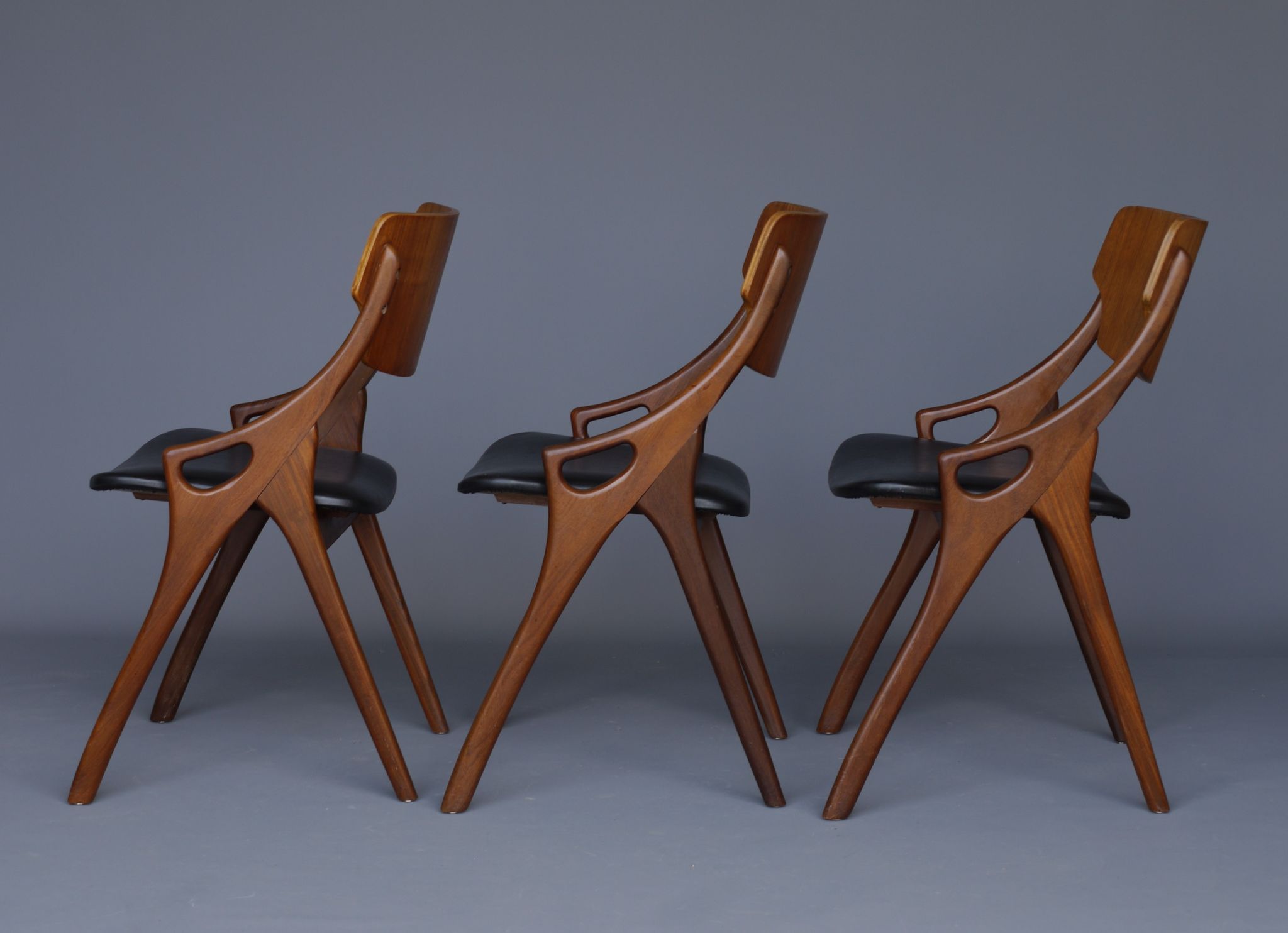 Danish Teak Chairs by Arne Hovmand Olsen for Mogens Kold, 1960s, Set of 3