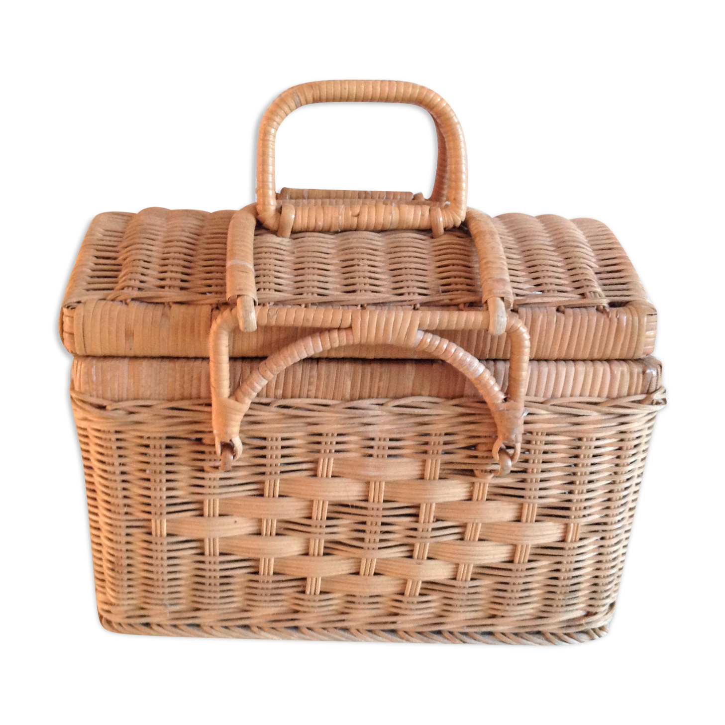 Rattan suitcase vintage 60/70