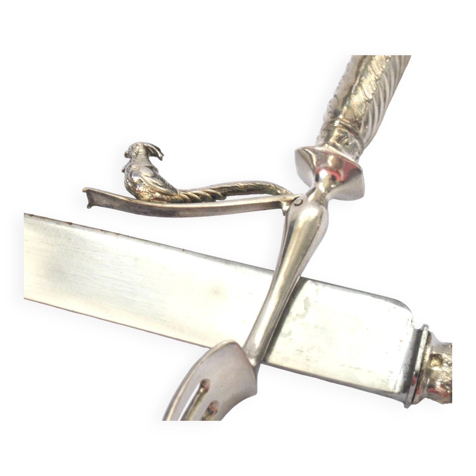 Rococo service cutlery in SILVER Minerve Armand Frenais 1900 Serving knife and fork