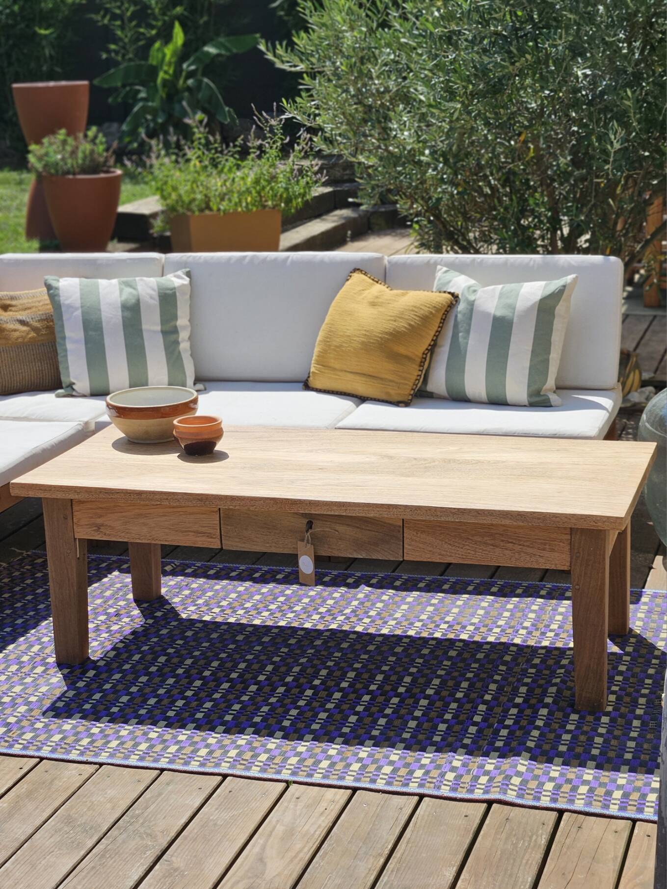 Antique solid wood coffee table – unique restored piece | Louna
