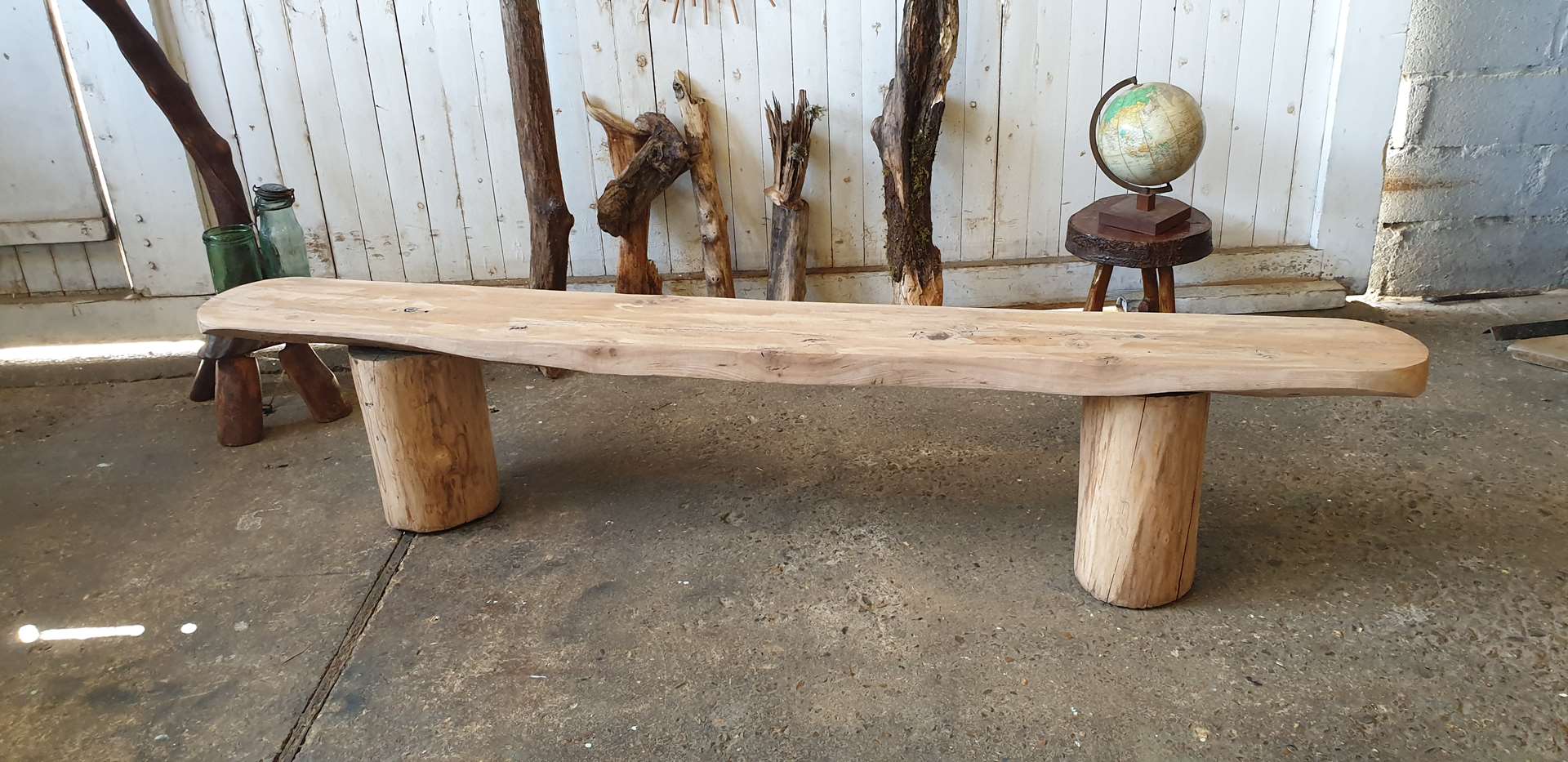 Pair of vintage farm bench