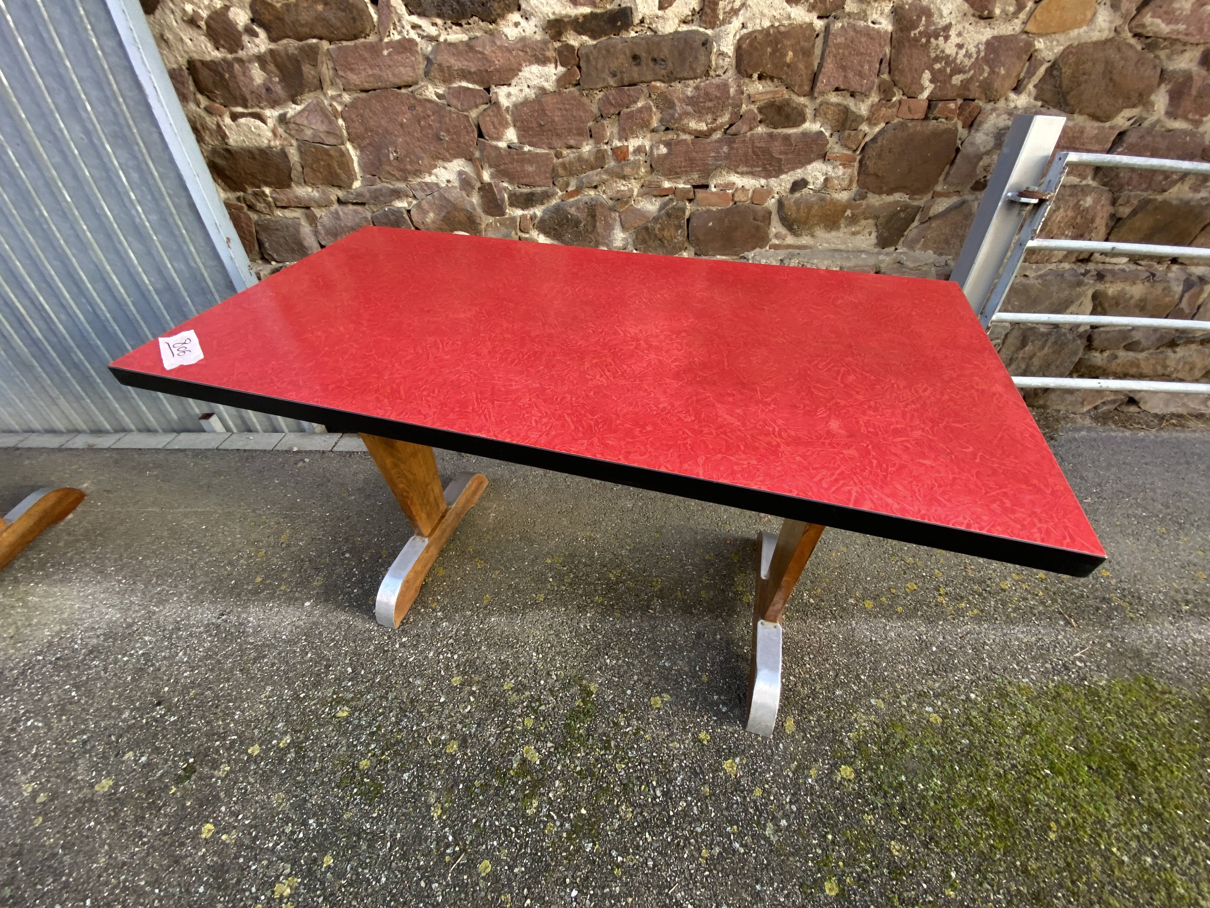 Art deco bistro coffee table covered in formica 1950