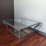 Glass and wrought iron coffee table