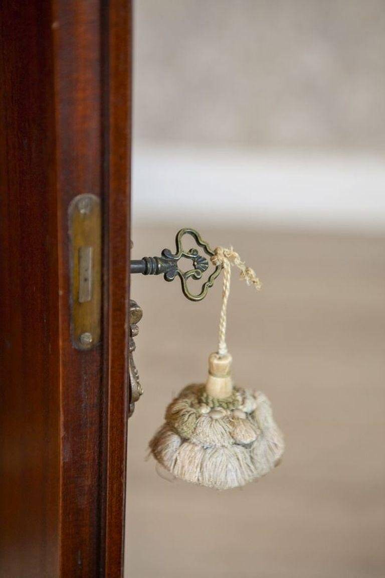 Vintage Two-Leaf Cabinet with Marble Top, 1940s