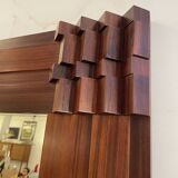 Rosewood mirror by Luciano Frigerio for Desio, 1970's