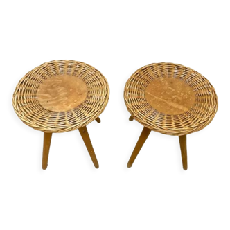 Pair of Jan Kalus design stools by úluv, czech vintage 1960s