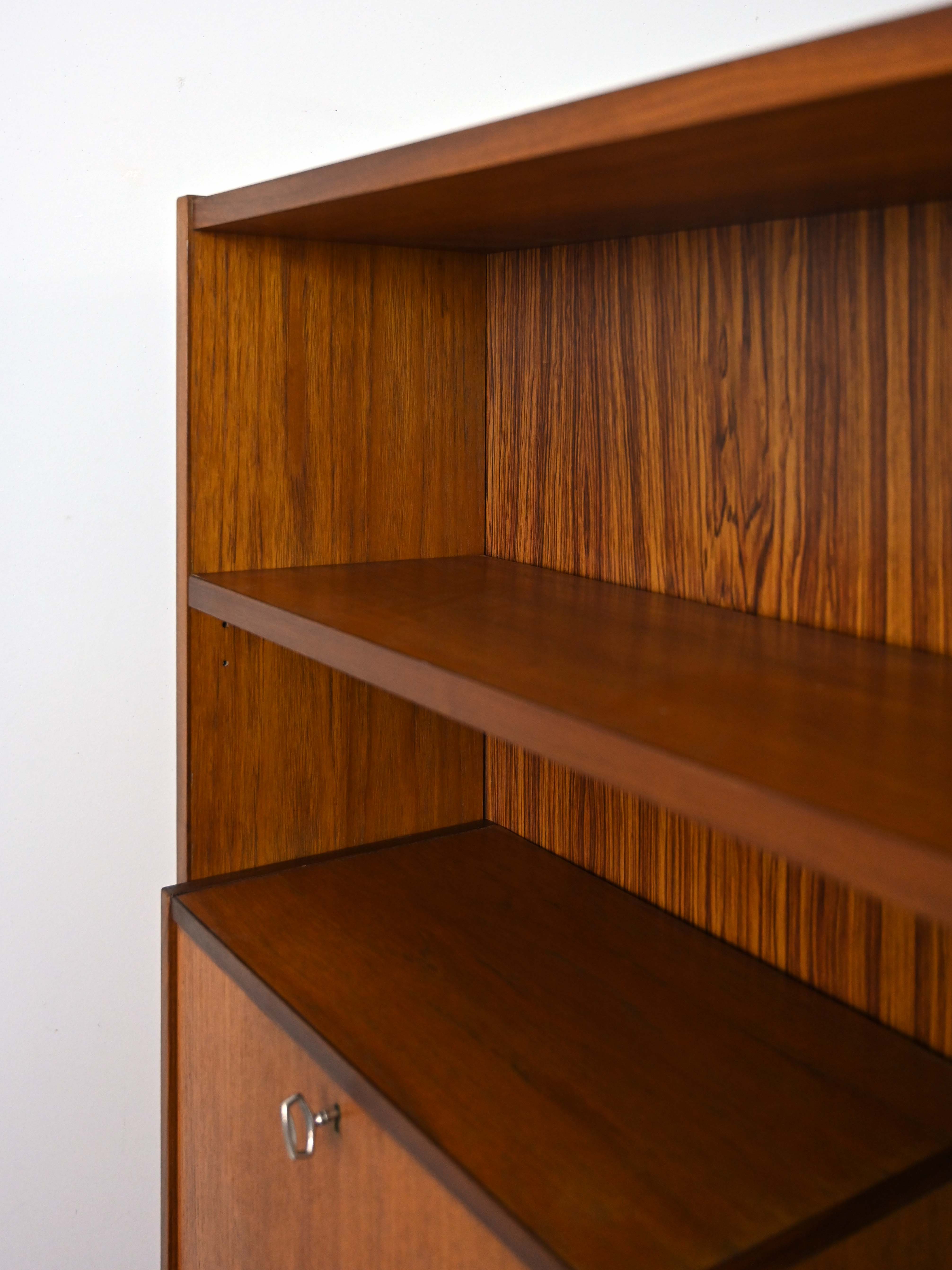 Scandinavian bookcase with bar compartment