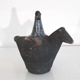 Horse and rider in ceramic by Lars Bergsten