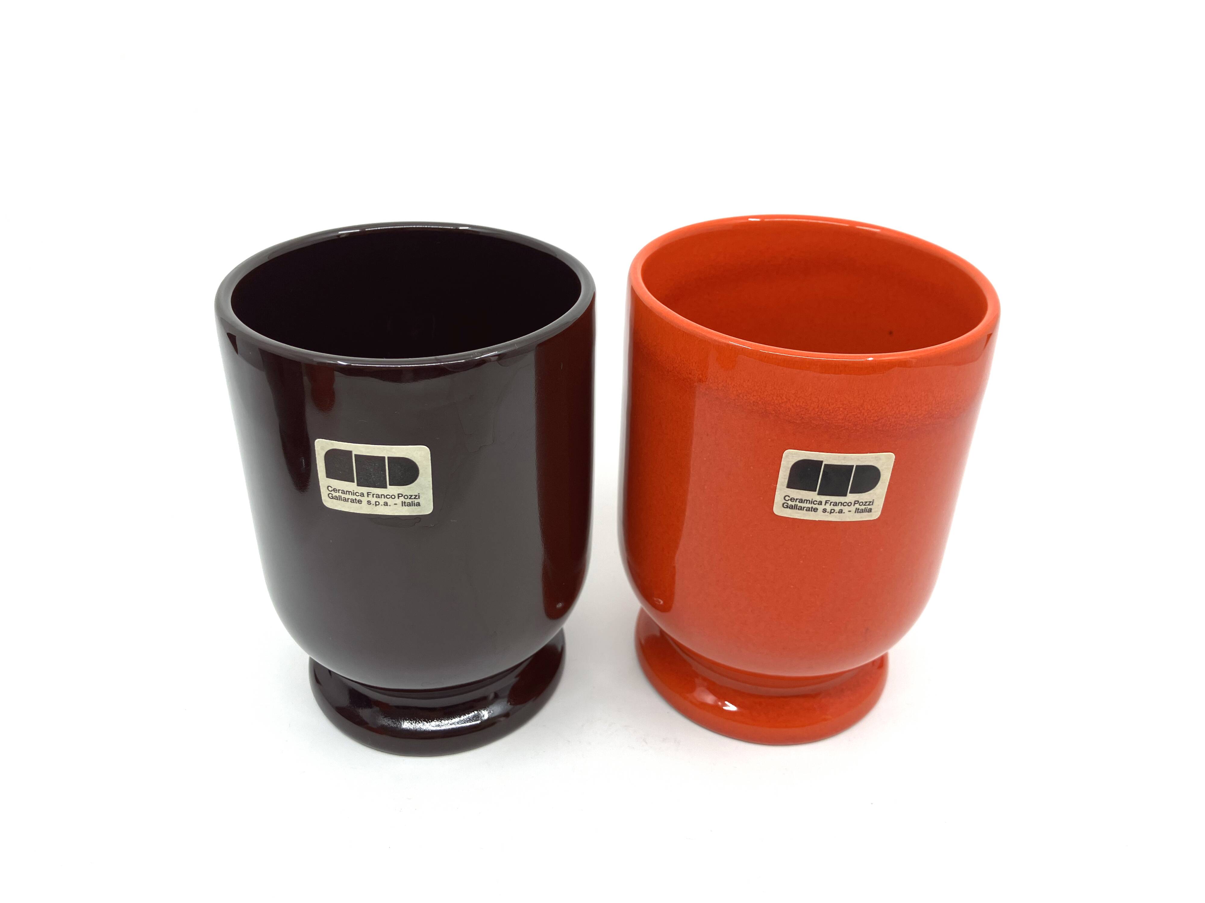 4 Franco Pozzi glasses/mazagrans • Bistrot series by Ambroglio Pozzi • 1970