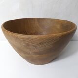 Large turned wooden salad bowl