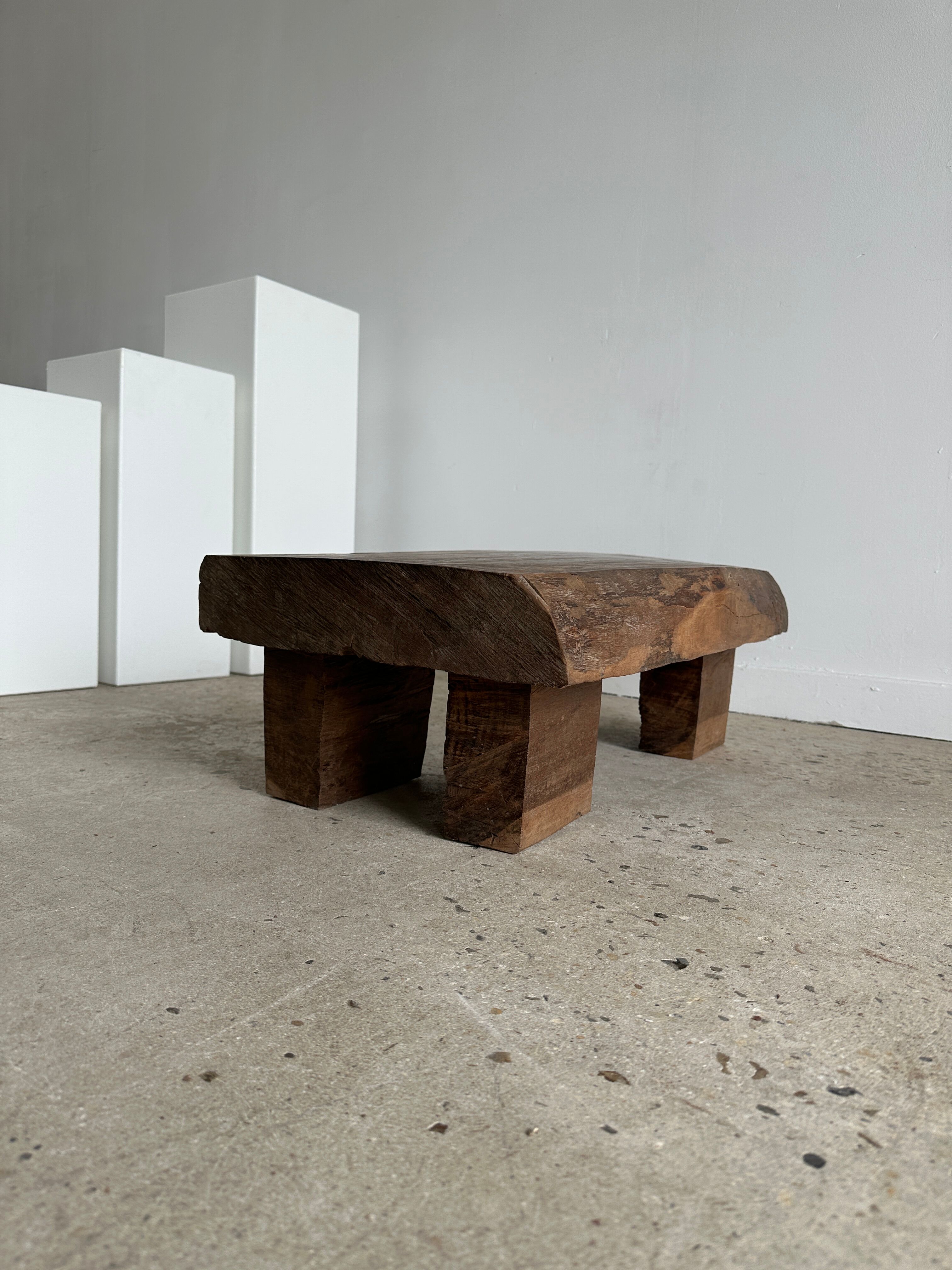 Asian solid wood quadripod brutalist coffee table H30 L81 l42