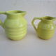 Set de 2 pichets faience onnaing barbotine art deco 1930