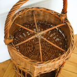 Wicker bottle rack bar basket