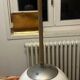 Bauhaus pendant lamp - opaline and metal