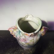 Vase K&G Luneville céramique décor fleurs vintage