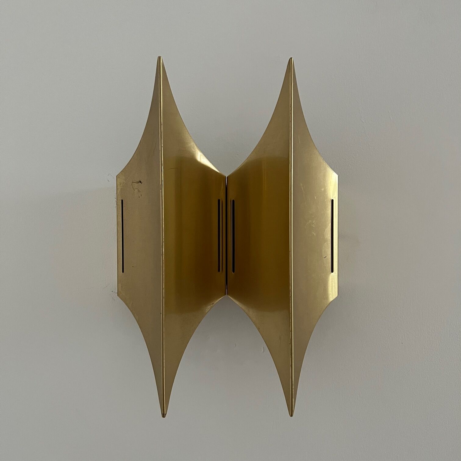 Mid-century brass gothic wall lights by Bent Karlby (3 pieces available)