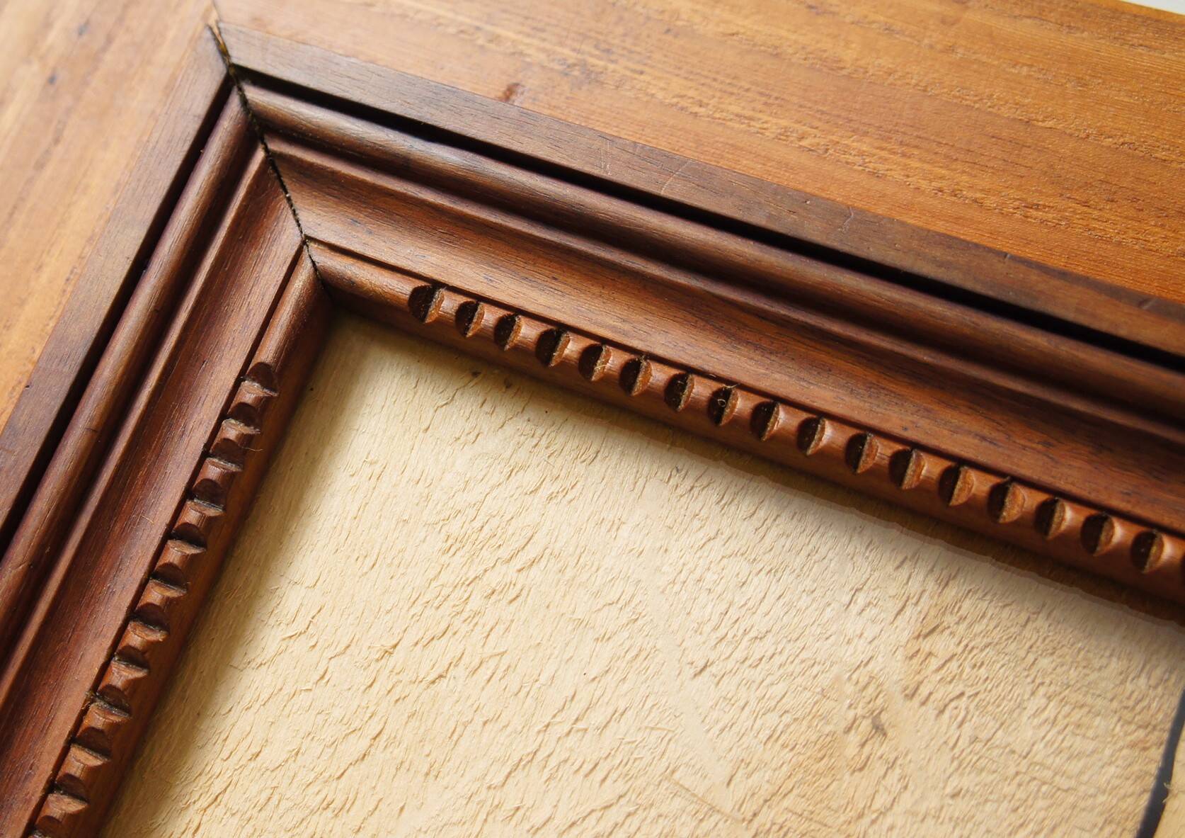 Old “diamond point” frame in solid wood
