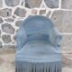Blue velvet toad armchair