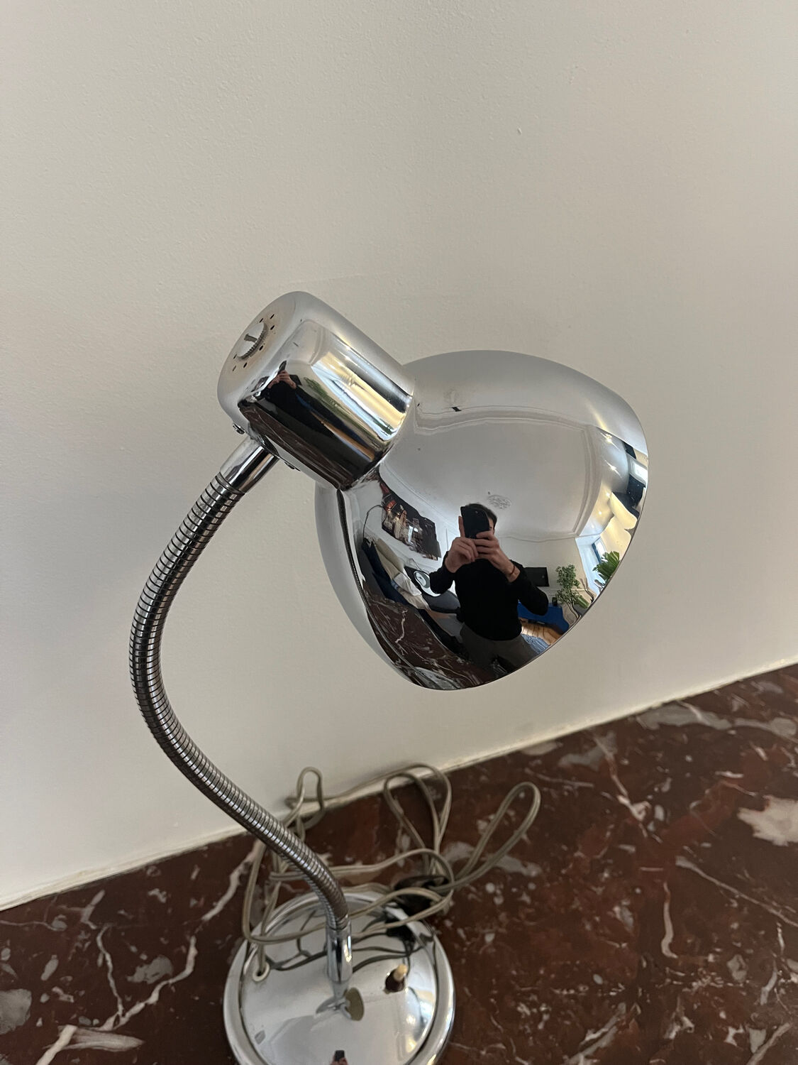 Vintage chrome flexible table lamp - 1960s