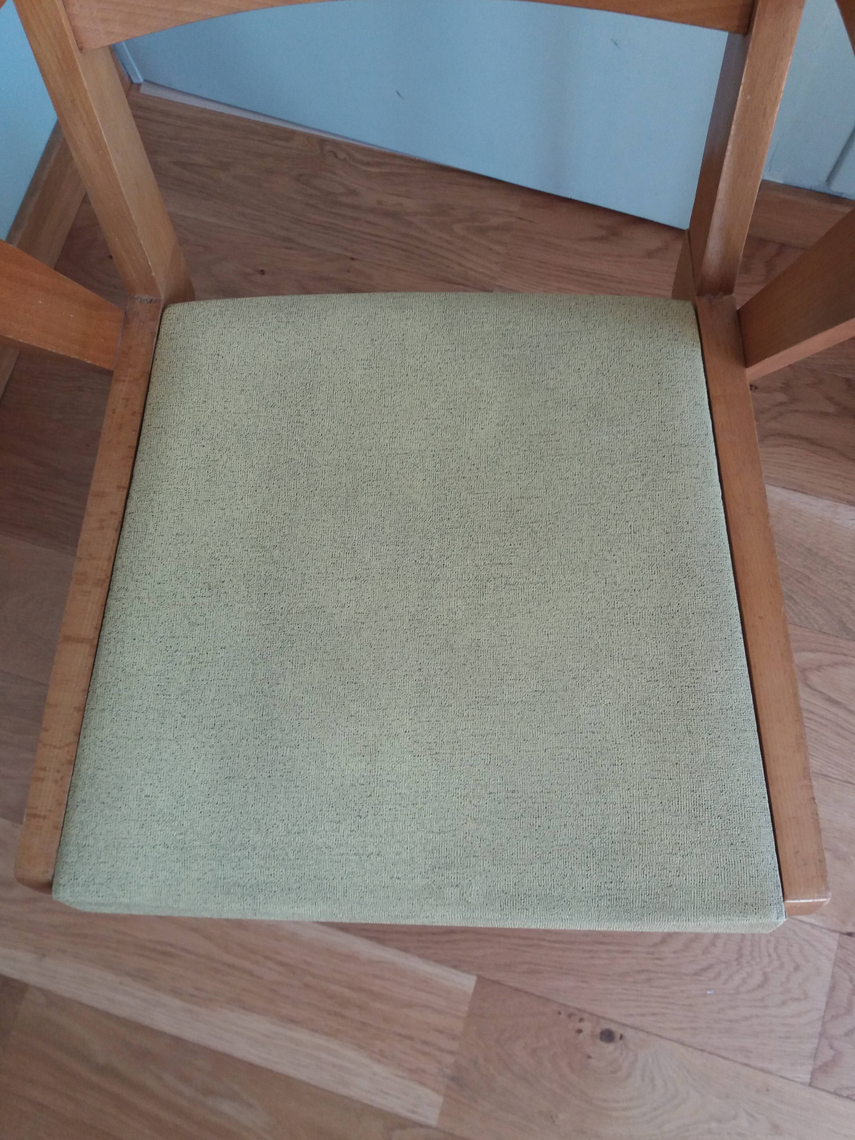 Bridge chair with armrests Scandinavian style yellow skaï