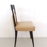 Set of Six Beige Skai Dining Chairs Ascr. to Melchiorre Bega, Italy
