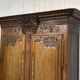 19th-century Norman wedding armoire in blonde oak.