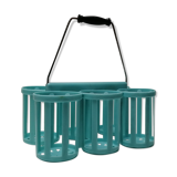 Vintage blue plastic bottle holder