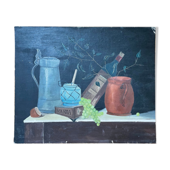 Nature morte, huile sur toile