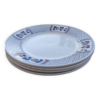 Set of 4 K&G Lunéville flat plates, Rouennais model
