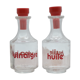 Huile et vinaigre avec écriture rouge