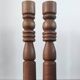 Brutalist turned wood candlestick pair