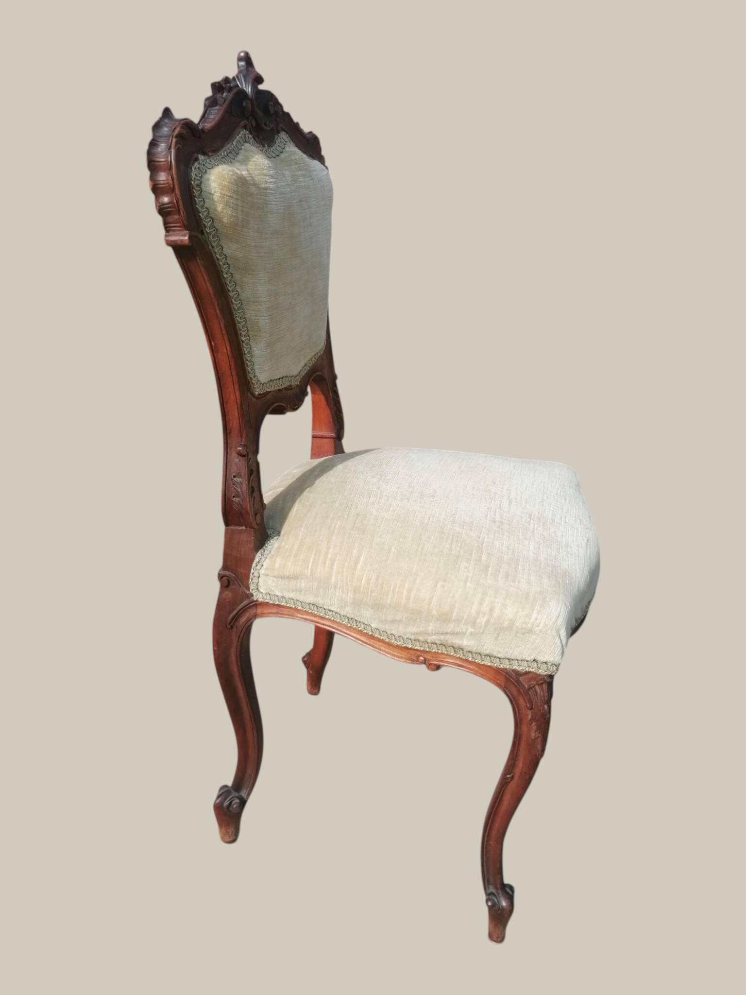 Salon Rocaille / Rococo - 2 fauteuils & 2 chaises - Noyer XIXe
